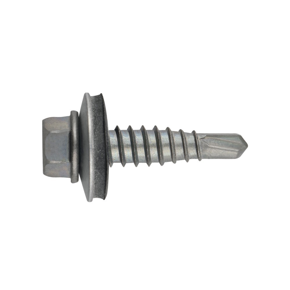 DIN-7504-K RE NI + ARVUL A2 [CP] Accesorios de  fijación directa para la instalación de placas solares. Tornillo autotaladrante punta reducida Atlantis C4-M + Arandela vulcanizada EPDM-inoxidable A2